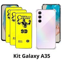3UN Película Fosca Matte de Cerâmica + 1UN Capa Anti Shock para Samsung Galaxy A35