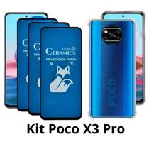 3UN Película Fosca privacidade + 1UN Capa Anti Choque para Xiaomi Poco X3 Pro