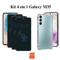 3UN Película Fosca Privacidade + 1UN Capinha Anti Impactos para Samsung Galaxy M35