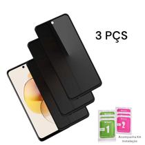 3UN Películas 3D De Vidro Privacidade Para Motorola Moto G04