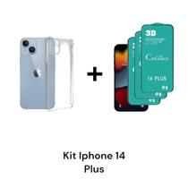 3UN Películas 9D De Cerâmica + 1UN Capinha Anti Impacto para Iphone 14 Plus