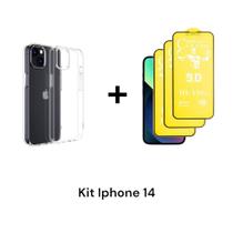 3UN Películas 9D Fosca Flexível + 1UN Capa Capinha Transparente Para Iphone 14