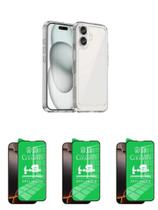 3UN Películas Cerâmica Flexível + Capa Silicone TPU Para Iphone 16 Plus 3UN Películas Cerâmica Flexível + Capa Silicone TPU Para Iphone 16 Plus