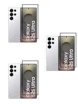 3UN Películas de Vidro 3D Proteção Para Samsung Galaxy S25 Ultra Com Furo da Digital