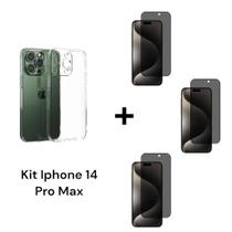 3UN Películas Privacidade 3D De Vidro + 1UN Capa Anti Impacto Para Iphone 14 PRO MAX