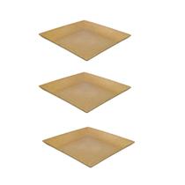 3un Petisqueira prato quadrado 24cm ecológico marrom claro