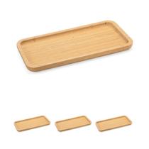 3un PETISQUEIRA RETANGULAR BAMBU 37CM BANDEJA FRIOS C/ BORDA