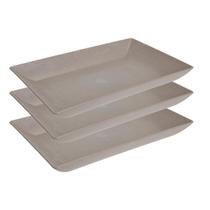 3un Petisqueira travessa Retangular 32cm Cinza Petra 3un Petisqueira travessa Retangular 32cm Cinza Petra