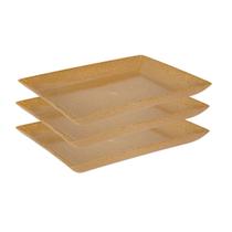 3un Petisqueira travessa Retangular 32cm servir Marrom Claro 3un Petisqueira travessa Retangular 32cm servir Marrom Claro
