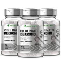 3Un Picolinato de Cromo 500Mg 180Cáps (1 Ao dia) Alta Concentração - Ecomev