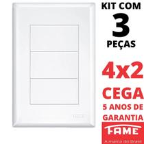 3un Placa 4X2 Cega Com Suporte Evidence FAME 2883/3897