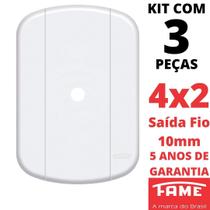 3un Placa 4X2 Saída de Fio Com Suporte Blanc Mais FAME