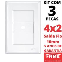 3un Placa 4X2 Saída de Fio Com Suporte Evidence FAME