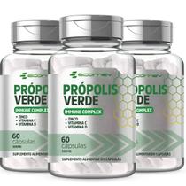 3Un Propolis Verde D3 C Zinco 500mg 180 Cáps - Ecomev