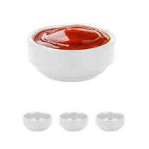 3un Ramekin molheira redonda melamina branca p/ molho 30ml