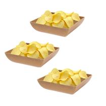 3un Saladeira Quadrada 750ml Vasilha Petisqueira Marrom Cl