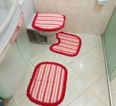 3un. Tapete para banheiro 100% algodão Com Franja