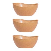 3un Tigela saladeira bowl oval 1,9lt marrom claro 3un Tigela saladeira bowl oval 1,9lt marrom claro