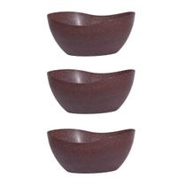 3un Tigela saladeira bowl oval servir 1,9lt marrom escuro 3un Tigela saladeira bowl oval servir 1,9lt marrom escuro