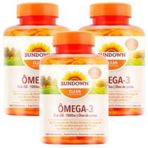 3Uni Ômega-3 Fish Oil 1000mg Sundown Naturals De 320 Cpls Ca - SUNDOWN NUTRITION