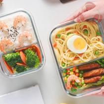 3UNI Pote de Vidro Hermético Tampa Divisória Frutas Fitness