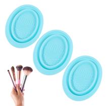 3Uni Tapete Potinho Silicone Para Limpar Pinceis De Maquiagem