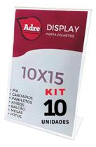 3X 10 Suporte Display A6 L Expositor 10X15 Acrílico(Ps) Pix