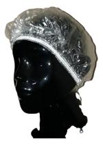 3X 100 Touca Plástica Descartável Luxo Banho Cabelo Com Nota 3X 100 Touca Plástica Descartável Luxo Banho Cabelo Com Nota