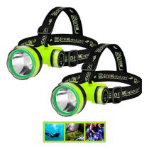 3X 2X Lanterna Cabeça Mergulho Pesca Led 30M Usb Prova D'Águ