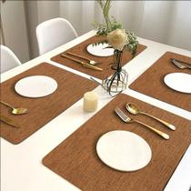 3X 6 Jogo Americano Juta - Impermeável Limpa Facil Pvc Caram