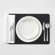 3X 6 Jogo Americano Preto Impermeável 29 X 44Cm - Id Decor