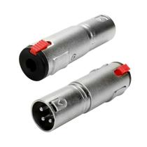 3x Adaptador Canon Xlr Macho X Jack P10 Fêmea Emenda Conector 3x Adaptador Canon Xlr Macho X Jack P10 Fêmea Emenda Conector