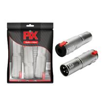 3x Adaptador Canon Xlr Macho X Jack P10 Fêmea Emenda Conector