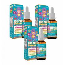 3x Ade- Trix Kids - Vitaminas A- D- E- 30ml- Sabor Morango
