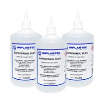 3x Álcool Puro Implastec 99,8% 100% 500 Ml Limpador Bico Dosador Eletrônico Placa