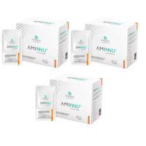 3x Aminnu Sem Xilitol-30 Sachês- Central Nutrition-Tangerina