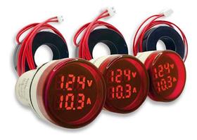 3x Amperímetro Voltímetro Sinaleiro 100a 22mm Vermelho + Tc