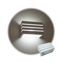 3x Arandela Frisada Retangular Branca + 3 LED G9 5w Branco Frio ST548