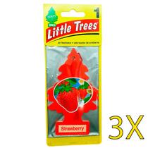 3x Aromatizante Little Trees Cheirinho Strawberry - Morango