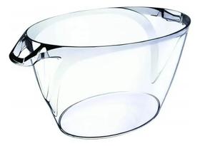 3X Balde De Gelo Oval Champanheira Acrílico Cor Cristal 5 L