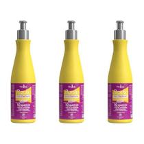 3x Banho Siliconizado Finalizador Sem Enxague Com Filtro Solar Banho 300ml - Mary Life