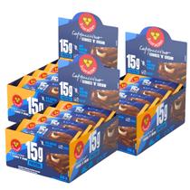 3x Barra Proteica 3 Corações Cappuccino Cookies N Cream 12 Unidades 50g