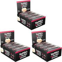 3x Barra YoPRO Sabor Morango Chocolate Branco 12 Barras 40g