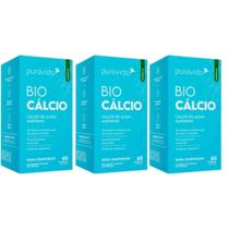 3x Bio Cálcio Marinho vitamina D3 K2 60caps Puravida