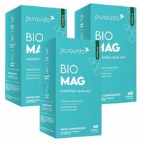 3x Bio Mag- Magnésio Quelato- 60 Softgel- Pura Vida