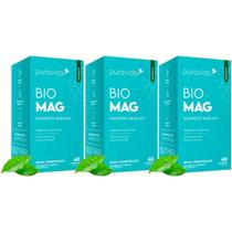 3x Bio Mag Magnésio Quelato Pura Vida 60 Capsulas 3x Bio Mag Magnésio Quelato Pura Vida 60 Capsulas