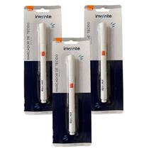 3x Blister Caneta Marcador Permanente Para Tecido Branca Brw