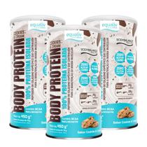 3x Body Protein 100% Proteína Equaliv Sabor Cookies 450g