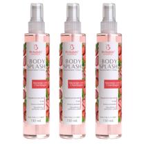 3x Body Splash Desodorante Colônia Morango com Champagne 130ml