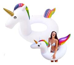 3X Boia Flamingo Unicórnio Inflável 90Cm Criança Adulto Pisc